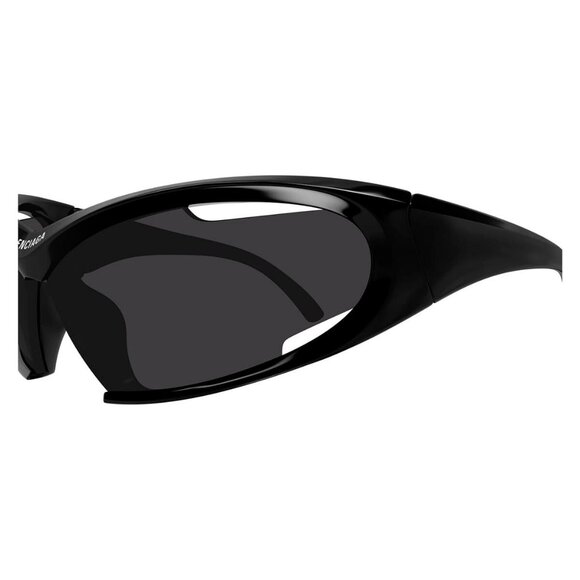 New BALENCIAGA Extreme Black Semi Rimless Wraparound BB0318S 001 Sunglasses Wome - Picture 3 of 6